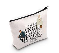 LEVLO Demons and Angel Fans Cosmetic Bag Demons and Angels TV Show Gift I am an Angel You Are a Emon We're Hereditary Enemies Make up Zipper Pouch Bag Angel Merchandise, I am an Angel, Makeup Bag