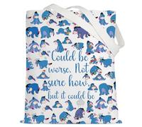 LEVLO Eeyore Quote Make Up Bag Eeyore Fans Gifts Could Be Worse Not Sure How But It Could Be Eeyore Makeup Zipper Pouch Bag Be Worse Full T