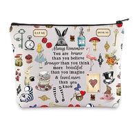 LEVLO EVLO Alice Movie Cosmetic Make up Bag Alice Fairy Tale Fans Gift Alice You are Braver Stronger Smarter Than You Think Makeup Zipper Pouch Bag for Women Girls, Always Alice
