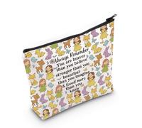 LEVLO Fairy Tales Cosmetic Bag Movie Inspired Gifts You Are Braver Stronger Smarter Than You Think Zipper Pouch Bag, Always Beauty Beast, Tote Bag