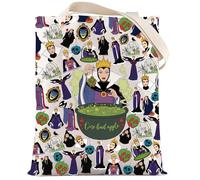 LEVLO Fairy Tales Queen Tote Bag Villain Poison Fans Gift Villain Queen One Bad Apple Shoulder Bag Queen Magic Mirror Merchandise (One Bad Apple Tote), One Bad Apple Tote, M, Tote Bag
