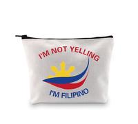 LEVLO Filipino Makeup Bag Philippine Souvenirs Gift Philippine Cosmetic Case (I'm NOT Yelling 3uk)