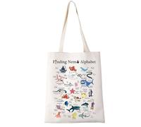 LEVLO Finding Nemo Tote Bag - Cartoon Movie Fans Gift - Dory, Squirt, Clownfish Lover - Finding Fish Alphabet 1uk - Women's, Girls - Canvas - 32cm x 37cm