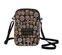 LEVLO Flora Colossus Crossbody Bag Cartoon Lover Inspired Gift Today I Feel I Am Flora Colossus Shoulder Bag, Groot C Black