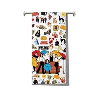 LEVLO Friend TV Show Kitchen Towel Rachel &Ross &Phoebe &Joey &Monica &Chandler Fans Gift Central Park Character Tea Towel Housewarming Present (How You Do It)