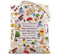 LEVLO Friendship Cosmetic Make up Bag Friend Gift Friendship You are Braver Stronger Smarter Than You Think Makeup Zipper Pouch Bag Winnie M Tote