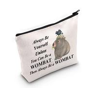 LEVLO Funnny Wombat cosmetic Make Up Bag Gift For Wombat Lover Always Be Yourself Unless You Can Be a Wombat Make Up Zipper Pouch Bag For Women Girls, Be a Wombat, Cosmetic Bag