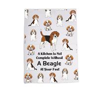 LEVLO Funny Beagle Dog Kitchen Towel A Kitchen is Not Complete Without A Beagle Dish Towel Gift for Beagle Dog Dad Mom (Without A Beagle)