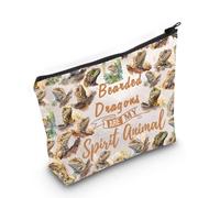 LEVLO Funny Bearded Dragon Cosmetic Make Up Bag Bearded Dragon Lover Inspired Gift Bearded Dragons are My Spirit Animal Makeup Zipper Pouch Bag for Women Girls, Bearded Dragons Full Bag