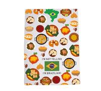 LEVLO Funny Brazil Pride Souvenir Brazilian Food Tea Towel Idea for Proud Wife BFF Coworker Country Flag Gift (Brazilian)