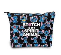 LEVLO Funny Cartoon Character Fans Cosmetic Make up Bag Hawaiian Trip Inspired Gift Cartoon My Spirit Animal Makeup Zipper Pouch Bag, Black Cartoon