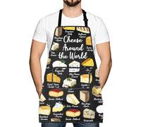 LEVLO Funny Cheese Lovers Gifts Cheeses Around the World Kitchen Aprons Sweet New Home Party Dad Mom Gift (Cheese)