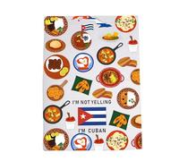LEVLO Funny Cuban Flag Kitchen Towel Souvenirs Cuban Foods Tea Dish Towel Cuban Root Flag Gifts (Cuban)