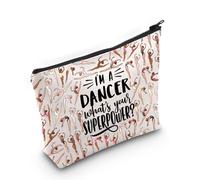 LEVLO Funny Dancer Cosmetic Bag Dance Recitals Gifts I'm a Dancer What's Your Super Power Makeup Zipper Pouch Bag for Dance Teams Dance Teacher, Dancer F Bag