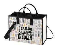 LEVLO Funny Diabetes Awareness Cosmetic Make Up Bag Diabetic Gift I Can Do Anything Except Make Insulin Makeup Zipper Pouch Bag for Women Girls, Insulin LT