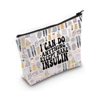 LEVLO Funny Diabetes Awareness Cosmetic Make Up Bag Diabetic Gift I Can Do Anything Except Make Insulin Makeup Zipper Pouch Bag Insulin F Bag