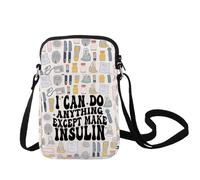 LEVLO Funny Diabetes Awareness Crossbody Bag Diabetic Gift I Can Do Anything Except Make Insulin Shoulder Bag, Insulin C Bag