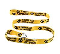 LEVLO Funny Dog Leash - In Training, Please Don't Approach - Yellow, 59 Inches, Polyester, Cat & Dog