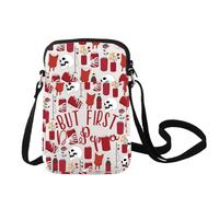 LEVLO Funny Drink Lover Crossbody Bag Diet Soda Fans Gift, But First Fizzy Beverage, Medium (8.5 x 0.6 x 5.7 inches)