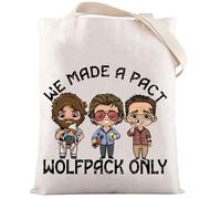 LEVLO Funny Hangover Cosmetic Makeup Bag Phil & Stu & Alan Fans Gift We Made a Pact Wolf Pack Only Hangover Toiletry Bag Hangover Movie Merch, Wolfpack Only Tote, L
