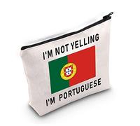 LEVLO Funny Portuguese Family Cosmetic Gifts I'm Not Yelling I'm Portuguese Makeup Bags, I'm Portuguese