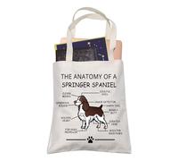 LEVLO Funny Springer Spaniel Dog Lovers Gifts The Anatomy of A Springer Spaniel Shopping Bags Veterinary Mom Travel Tote Bags, Springer Spaniel