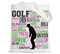 LEVLO Golf Canvas Tote Bag Gift For Golf Player Golf Team Shoulder Bag For Golf Lover, Golf Tote, L