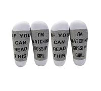 LEVLO Gossip TV Inspired Gift If You Can Read This I'm Watching Gossip TV Cotton Socks Gossip Series Fans Gift, 2 Pairs/Set - Mid Calf - 1, Medium