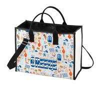 LEVLO Greece Flag Tote Bag Hellenic Republic Gift Europe Greece Trip Shoulder Bag Europe Greece Travel Merchandise, Greece Lt, M