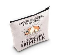 LEVLO Hamster Cosmetic Makeup Bag Hamster Lover Gift Hamsters Are Awesome Makeup Zipper Pouch Bag For Hamster Owner, Hamsters Are Awesome, Cosmetic Bag