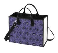 LEVLO Haunted Horror Makeup Bag - Spooky Purple Mansion Gift - Zipper Pouch Bag - Horror Ghost Merch, Purple LT, Make Up Bag