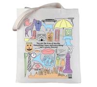 LEVLO HIMYM Canvas Tote Bag Barney Stinson Quote Gift HIMYM Merchandise For TV Show Fans, How I Met Tote, L