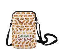 LEVLO Hot Dogs Crossbody Bag Food Lover Gift Just A Girl Who Loves Hot Dogs Shoulder Bag Hot Dogs Lover Merchandise, Hot Dogs C Bag