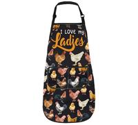 LEVLO I Love My Ladies Chicken Kitchen Apron Chicken Lady Gift for Chicken Lovers Farmer Chicken Lady Cooking Apron (ladies apron3)