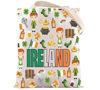 LEVLO Ireland Country Tote Bag, Multicolour, Medium, Women's, Adult, Canvas, Reusable, Durable & Easy to Clean