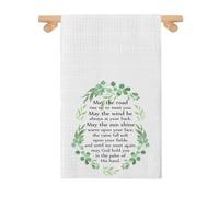 LEVLO Irish Kitchen Towel Blessing Gift Irish Kitchen Decor Tea Dish Towel May The Road Rise Up To Meet You (May the road 2)