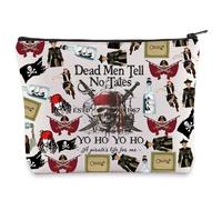 LEVLO Jack Sparrow Cosmetic Makeup Bag Angelica & Jack Fans Gift Dead Men Tell No Tales Jack Sparrow Toiletry Bag Pirate Lover Merchandise, Dead Men Bag