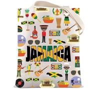 LEVLO Jamaica Tote Bag Jamaica Travel Gift Jamaica Country Trip Shoulder Bag Caribbean Sea Jamaica Merchandise, Jamaica Tote, M
