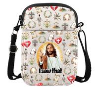 LEVLO Jesus Crossbody Bag Religious Gift I Saw That Jesus Christian Shoulder Bag Religious Christian Crosses Merch, I Saw That Cbag, Crossbody Bag