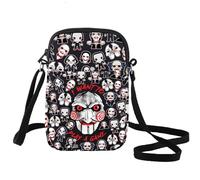 LEVLO Jigsaw Killer Crossbody Bag Horror Movie Fans Gift I Want To Play Game Jigsaw Killer Shoulder Bag Jigsaw Merch, Play a Game C Black