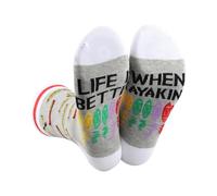 LEVLO Kayaking Socks Paddling Lover Gift Life Is Better When Kayaking Kayak Socks Kayak Canoe Lover Merchandise, When Kayaking Sock, One Size