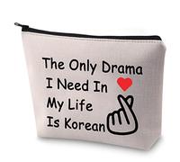 LEVLO Korean Drama Lover Makeup Bag The Only Drama I Need in My Life is Korean Cosmetic Bag for K-Drama Mom (The Only Drama)