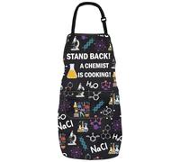 LEVLO lab Apron Chemistry Gifts Laboratory Science Teacher Gift Chemist Lab Tech Apron With Pockets (STAND BACK2)