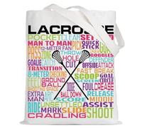 LEVLO Lacrosse Girl Canvas Tote Bag Gift For Lacrosse Player Lacrosse Team Shoulder Bag For Lacrosse Lover, Lacrosse Tote