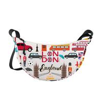 LEVLO London Travel Cross Body Bag England Trip Souvenir Gift UK Vacation Shoulder Bag UK London Travel Merch, London Jz Bag, Crossbody Bag