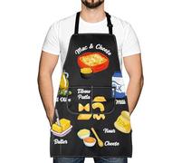 LEVLO Macaroni and Cheese Elbow Pasta Baking Kitchen Apron Mac & Cheese New Home Merry Christmas Gifts (Mac & Cheese)