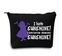 LEVLO Madam Mim Cosmetic Bag Sword Stone Movie Fans Gift I Hate Sunshine I Hate Horrible Whole Some Sunshine Makeup Zipper Pouch Bag For Women Girls, I Hate Sunshine Black, Make Up Bag