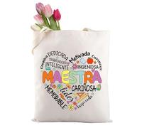LEVLO Maestra Spanish Teacher Tote Bag Bilingual Spanish Teacher Gift Bilingual Teacher Gift Language Teacher Shopping Bag (MAESTRA T 2t)