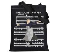 LEVLO Maria Musical Tote Bag Julie Andrews Fans Gift Maria Theatre Reusable Grocery Bag Musical Theatre Merch, Sound of Music Bt, M