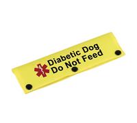 LEVLO Medical Alert Dog Leash Sleeve Diabetic Dog Do Not Feed (Diabetic Not Feed-YE Sleeve) - Polyester - 70cm x 35cm - Medium, Large Dogs